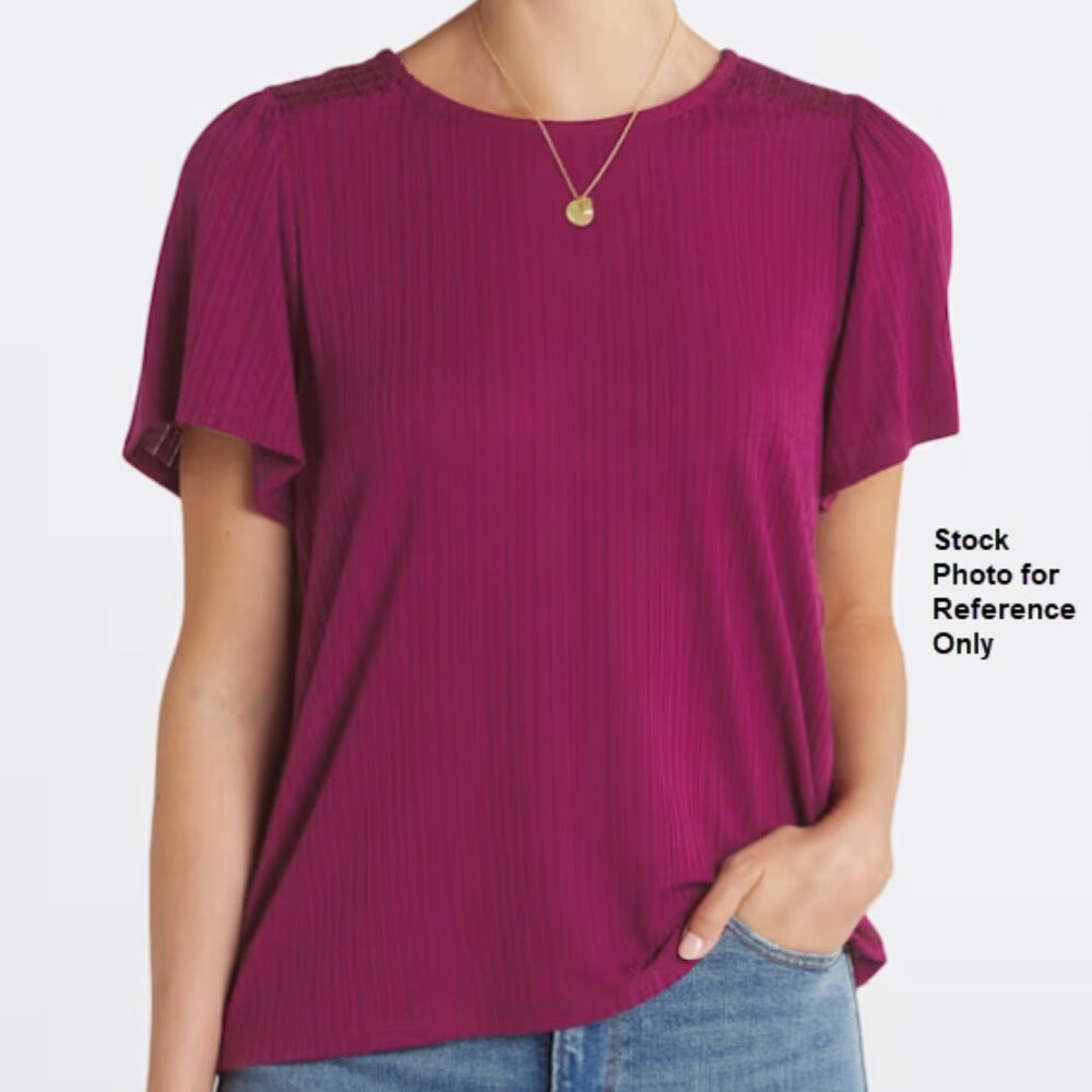 PINK CLOVER / Staccato Nevea Flutter Sleeve Knit Top